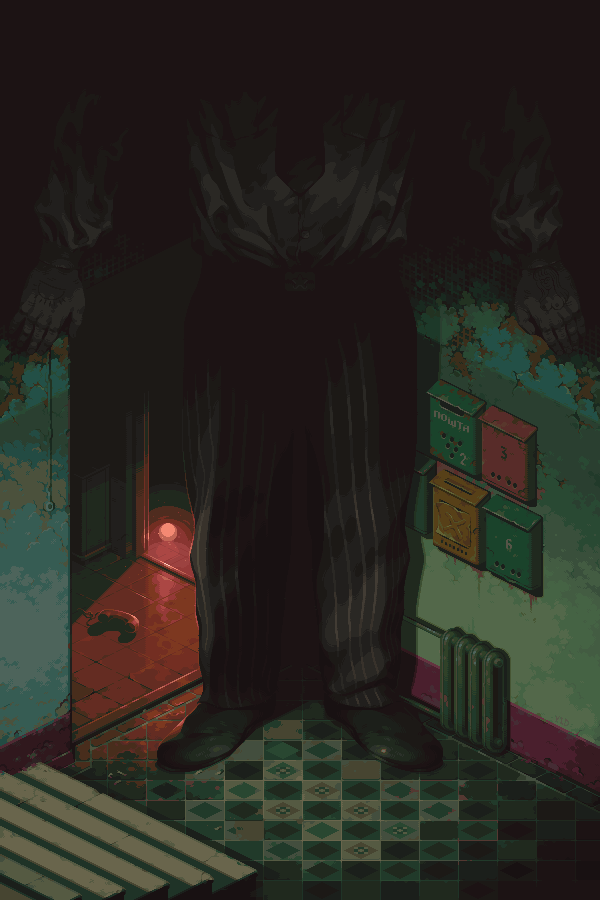 In the doorway/pixelart