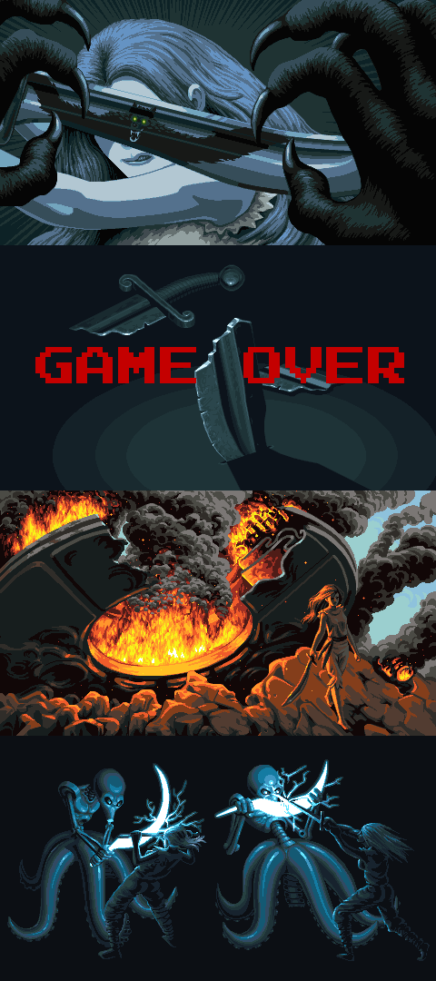 Driven Out Story Panels/pixelart