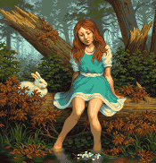 The Girl in the Forest/pixelart