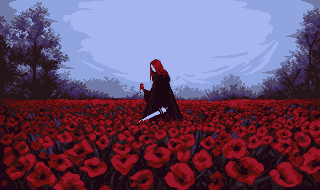 Field of red/pixelart