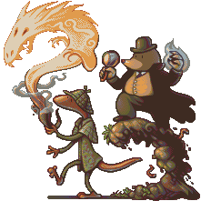 Salamander Holmes & Dr. Mullvadsson/pixelart