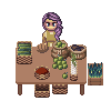 Market stalls icon/pixelart