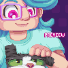 Cookie and cat icon/pixelart