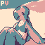 Maia on the beach icon/pixelart