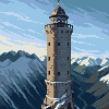 Mountain Tower  icon/pixelart