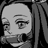 Nezuko Kamado pixel portrait icon/pixelart