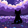 cat in the night icon/pixelart