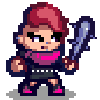 Punky And Her Baseball Bat With Spikes icon/pixelart