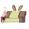 Dangerous sofa icon/pixelart