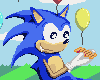 Sonic eating frikandel chili dog icon/pixelart