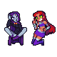 Starfire and Raven icon/pixelart