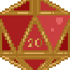 Red & Gold D20 icon/pixelart