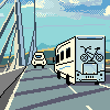 On the road icon/pixelart