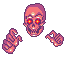 Skull hands icon/pixelart