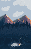 Sunset Mountains icon/pixelart