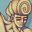The golden statue portrait icon/pixelart