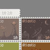 Atlantis stamp set icon/pixelart
